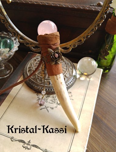 ローズクォーツ,インカローズ 鹿角のヒーリングワンド - Kristal-Kassi