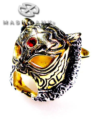初代タイガーマスク 逆ヤギリマスクリング ゴールド×シルバー - MASK