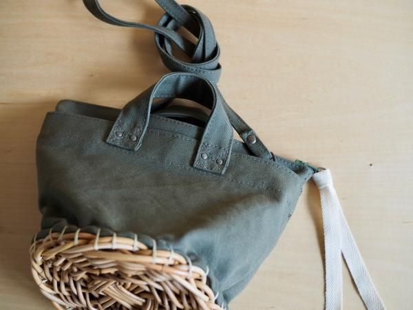 ardem su o アーデムスーオー プチバスケット　カゴバッグ ardem su o × atelier naruse / linen ~nohara~ basket bag