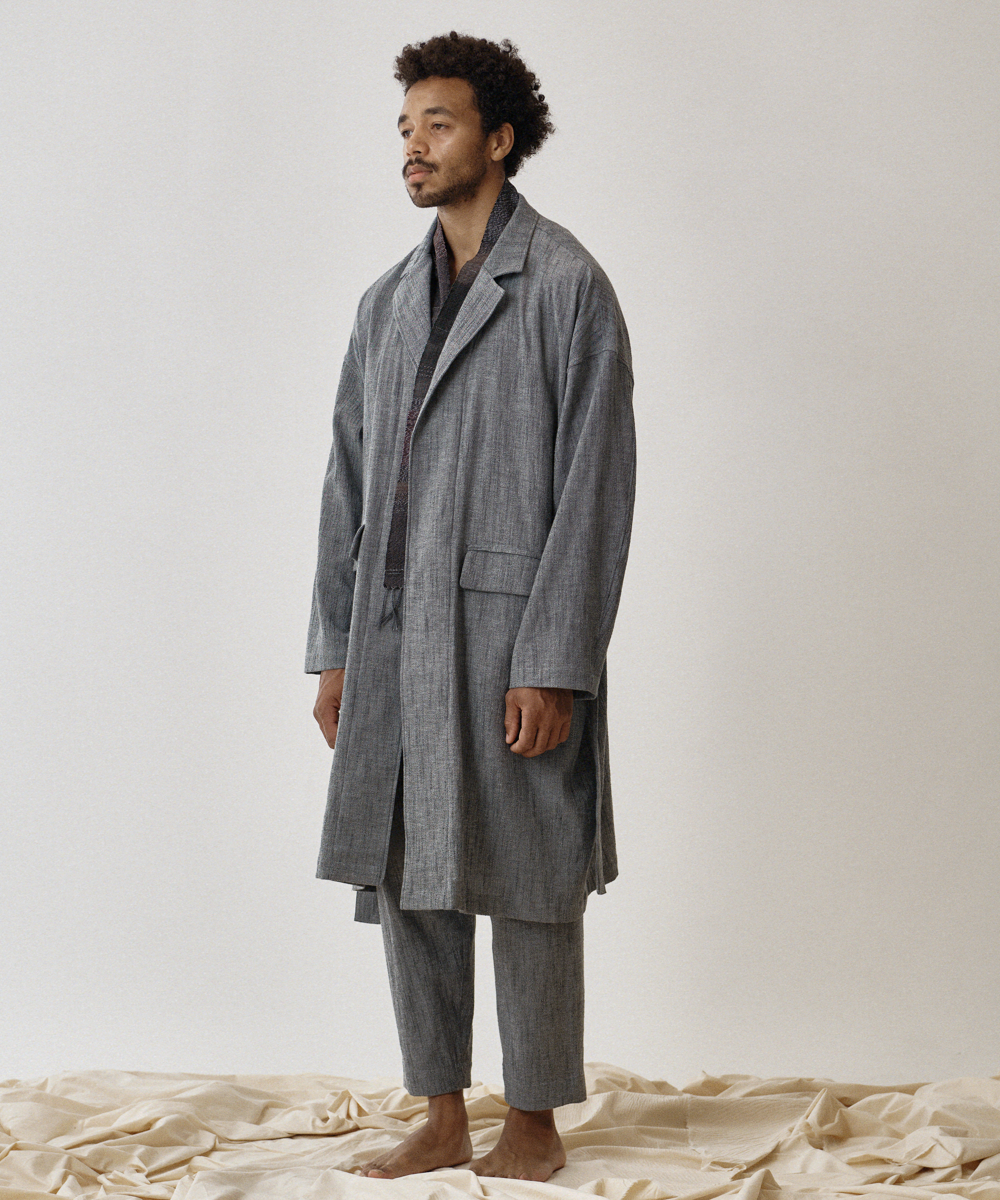 YOKO SAKAMOTO Weavers Haori Coat | BORDEAUX-BB4