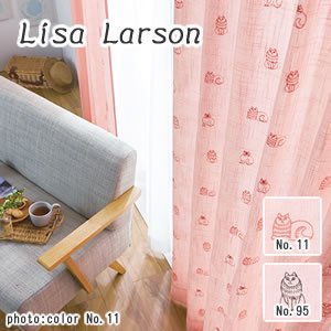 リサ・ラーソン（Lisa Larson）既製カーテン スケッチ刺繍 1枚入【北欧インテリア】の商品画像