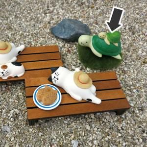 concombre コンコンブル いこいの池 亀の親子 置物 インテリア