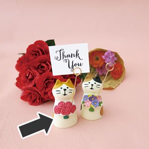 デコレ（DECOLE）コンコンブル 贈り物カードスタンド 花束にゃんこ ローズ【置物】の商品画像
