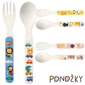 デコレ（DECOLE）PONOZKY メラミンフォーク&スプーン【子供用食器】の商品画像