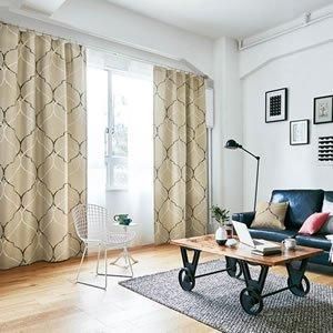 遮光カーテン ダマスクライン 1枚入【北欧インテリア/ウォッシャブル