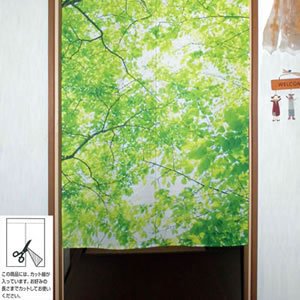 遮熱のれん ナチュラルグリーン 85×150cm【パネルカーテン/北欧風】★の商品画像