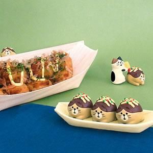 デコレ（DECOLE）コンコンブル たこ焼き3個セット（舟皿付き