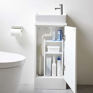 トイレキャビネット中 伸縮ラック2段 タワー【収納/おしゃれ トイレキャビネット中 伸縮ラック2段 タワー【収納/おしゃれ