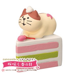 デコレ（DECOLE）コンコンブル 桜ケーキ猫【置物】の商品画像