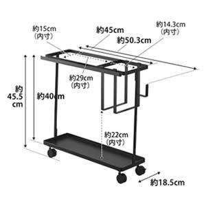 キャスター付きフィットネスグッズ収納ラック タワー【運動器具
