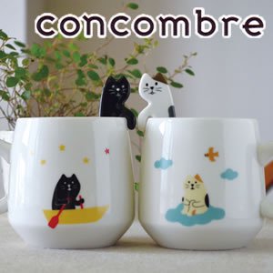 デコレ（DECOLE）コンコンブル まったり猫スプーン付きマグ【食器/マグカップ】の商品画像