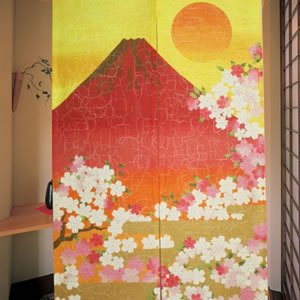 のれん 赤富士 85×150cm【パネルカーテン】★の商品画像