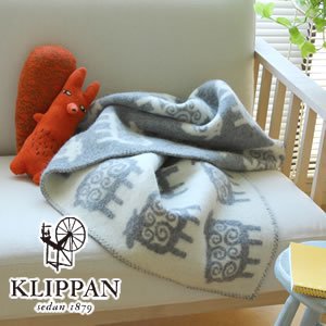 クリッパン（KLIPPAN）ウールブランケット ヒツジ ハーフ W90×L130cm【北欧雑貨】の商品画像