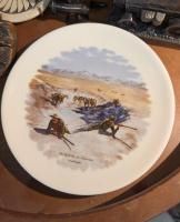 ウェスタン絵皿・Frederic Remington 『水場をめぐる戦い