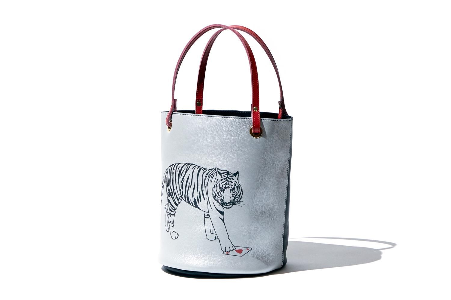 Animal mini bucket（ミニバケツ）トラ - バッグ 革鞄 革小物