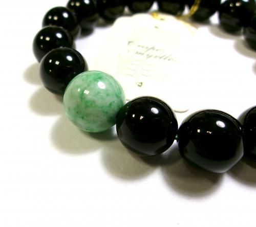 モリオン（黒水晶）|翡翠ブレスレット - Crapemyrtle （クレープミルテ）