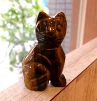 タイガーアイ猫ちゃん、開運、金運、魔除けに