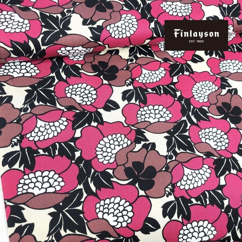 Finlayson フィンレイソン ANNUKKA フラワー柄 #レッド オックス生地