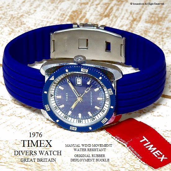1976年 Vintage TIMEX DIVERS DATE BLUE/英国 ビンテージ タイメックス