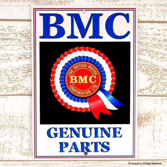 英国製 BMC GENUINE PARTS アンティーク ティン・サインプレート 看板