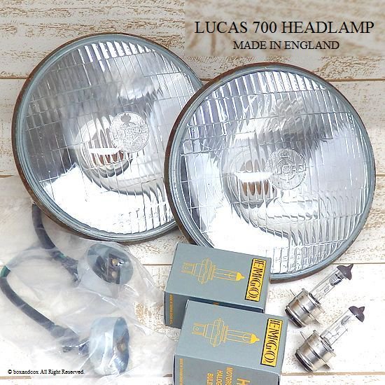 当時物 Lucas 700 Headlamp 松明 たいまつ ヘッドライト バルブ ホルダーset エクセレントコンディション Bac Style