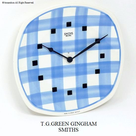 1960's T.G.GREEN GINGHAM WALL CLOCK by SMITHS/スミス ギンガム