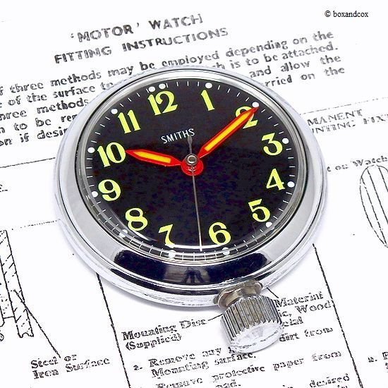 【高級懐中時計】美品 スミス 黒 51mm 1970年代 モーターウォッチ
