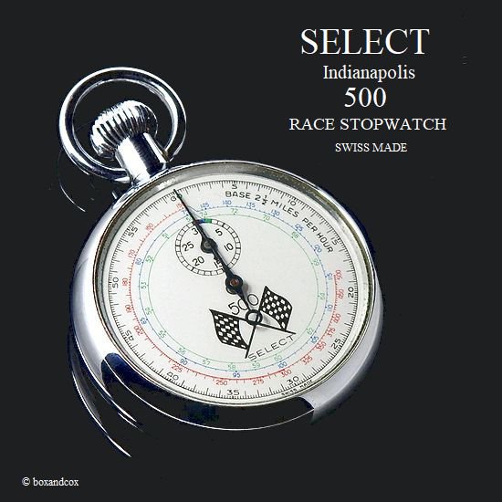 VINTAGE SELECT INDIANAPOLIS 500 RACE STOP WATCH/インディ500 レース