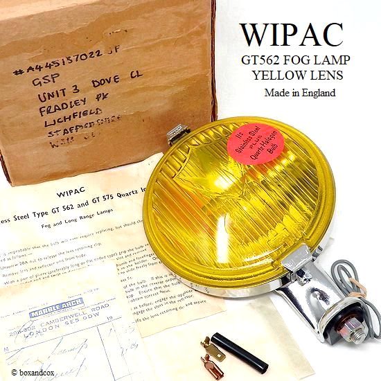NOS 1960's WIPAC GT562 FOG LAMP YELLOW LENS/ワイパック 562 