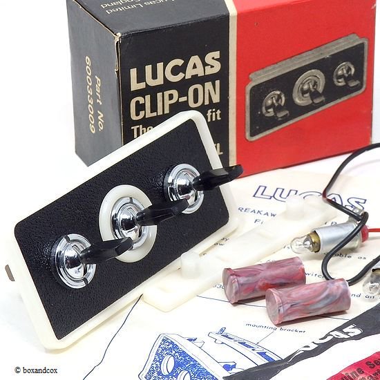 NOS LUCAS CLIP-ON Illmination Switch Panel/ルーカス クリップオン イルミネーション スイッチパネル BOX  デッドストック 完品 - bac style