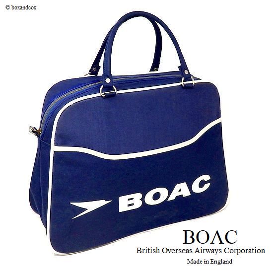 1960's 英国 BOAC Airline bag Boston/エアライン ボストンバッグ 