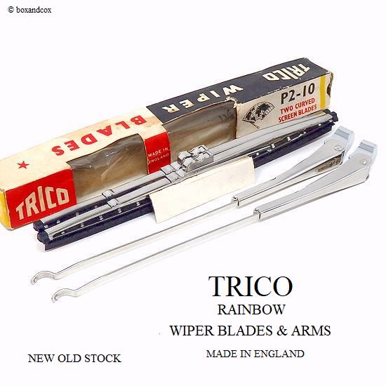 NOS 1959-60 BMC MINI TRICO RAINBOW WIPER BLADES & ARMS SET/トリコ