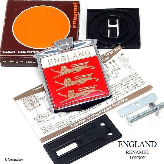 Nos England Three Lions Car Badge By Renamel イングランド スリーライオンズ カーバッジ デッドストック オリジナルbox Bac Style