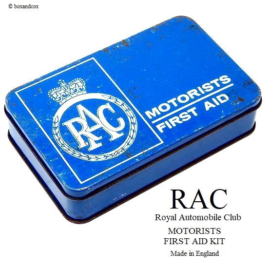 Vintage RAC Motorists First Aid Tin, Royal Automobile Club ドライバー救急セット