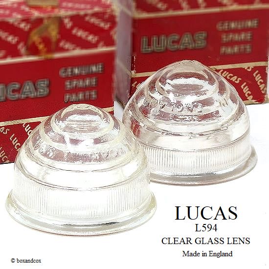 VINTAGE LUCAS L594 GLASS LENS SET/ルーカス パークランプレンズ クリア デッドストック セット - bac style