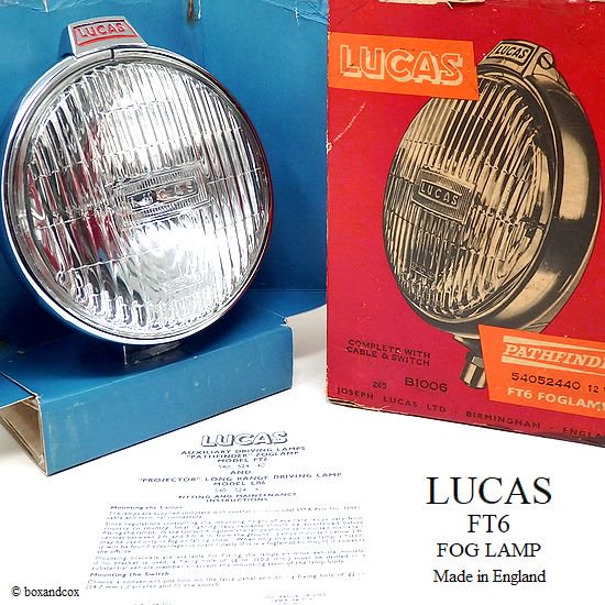 1960 S Lucas Ft6 Fog Lamp ルーカス フォグランプ Box ランプユニットnos Bac Style