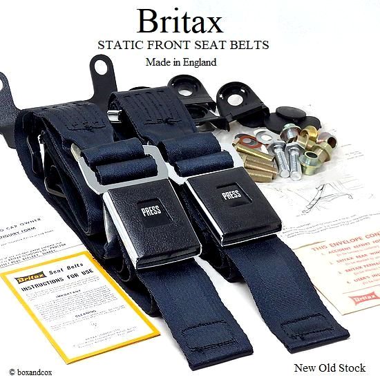 NOS BRITAX 3POINT STATIC FRONT SEAT BELTS/ブリタックス 3点式 シートベルト SET デッドストック -  bac style