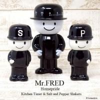 【美品】pride　Mr.フレッド　陶器製　２体セット Homepride Mr.フレッド 陶器製ソルト&ペッパー入れ(2コセット
