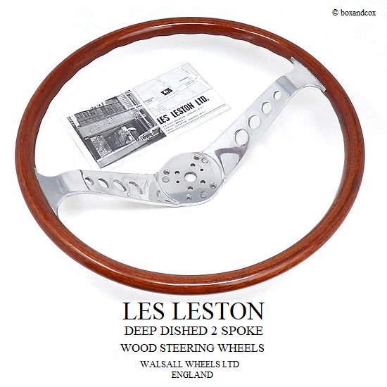 1960's LES LESTON DEEP DISHED 2 SPOKE WOOD STEERING WHEELS/レスレストン ディープ ...