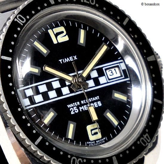 1974 VINTAGE TIMEX DIVERS DATE RALLY ORIGINAL BRACELET/英国 ビンテージ タイメックス  ダイバーズ デイト ラリー 腕時計 - bac style