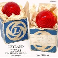 NOS LEYLAND LUCAS L594 RED GLASS LENS SET/レイランド純正 ルーカス パークランプ ガラスレンズ レッド デッドストック BOXセット 