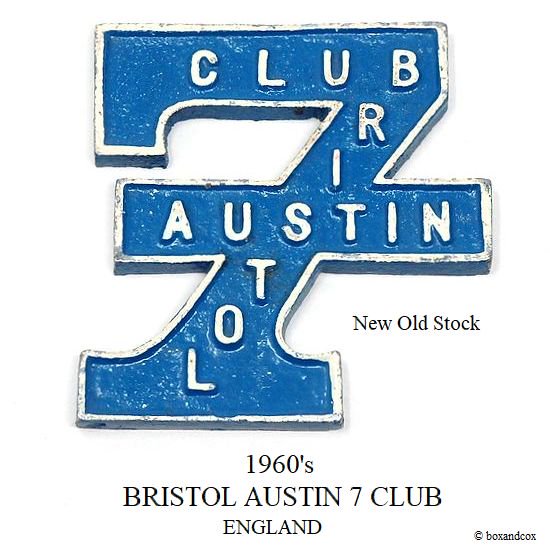 NOS 1960's BRISTOL AUSTIN 7 CLUB CAR BADGE/オースチン セブン クラブ カーバッジ デッドストック未使用 -  bac style