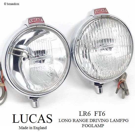1960's LUCAS LR6 LONG RANGE DRIVING LAMP & FT6 FOG LAMP SET ...