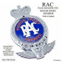 NOS 1950's RAC MOTOR SPORT MEMBER/Royal Automobile Club グリルバッジ デッドストック未使用 ミントコンディション フィティング付