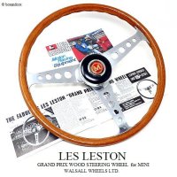 1960's LES LESTON GRAND PRIX WOOD STEERING WHEEL for MINI/レスレストン グランプリ ウッドステアリング ミニ用ボス・カラーセット