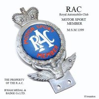 1950's RAC MOTOR SPORT MEMBER/Royal Automobile Club カーバッジ オリジナルコンディション