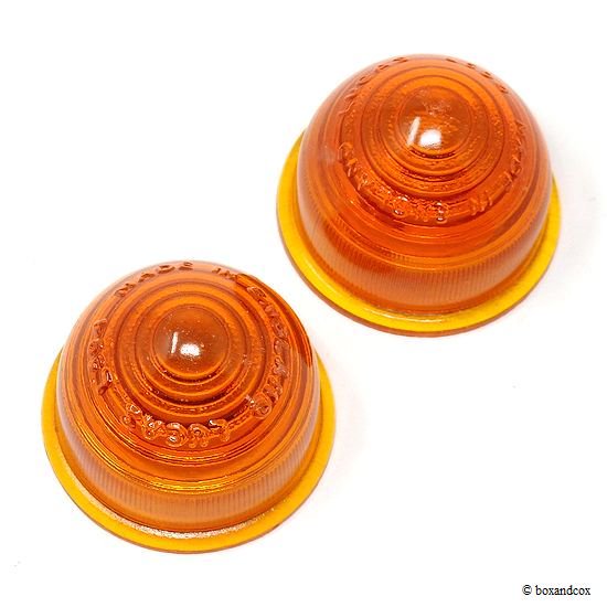 VINTAGE LUCAS L594 GLASS LENS AMBER ORANGE SET/ルーカス パークランプ ガラスレンズ アンバー オレンジ  セット - bac style