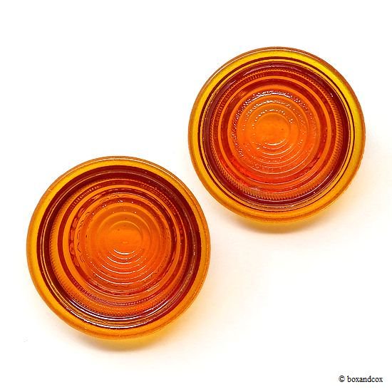 VINTAGE LUCAS L594 GLASS LENS AMBER ORANGE SET/ルーカス パークランプ ガラスレンズ アンバー オレンジ  セット - bac style