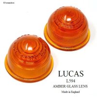 VINTAGE LUCAS L594 GLASS LENS AMBER ORANGE SET/롼 ѡ 饹 С  å