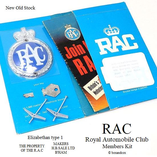 NOS 1960's RAC/Royal Automobile Club Members Welcome Kit グリルバッジ メンバーズ  ウエルカムキット デッドストック - bac style